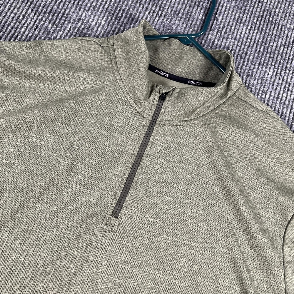 Solaris Pullover Mens 2XB Gray Quarter Zip Long Sleeve Performance Shirt‎ 2XL